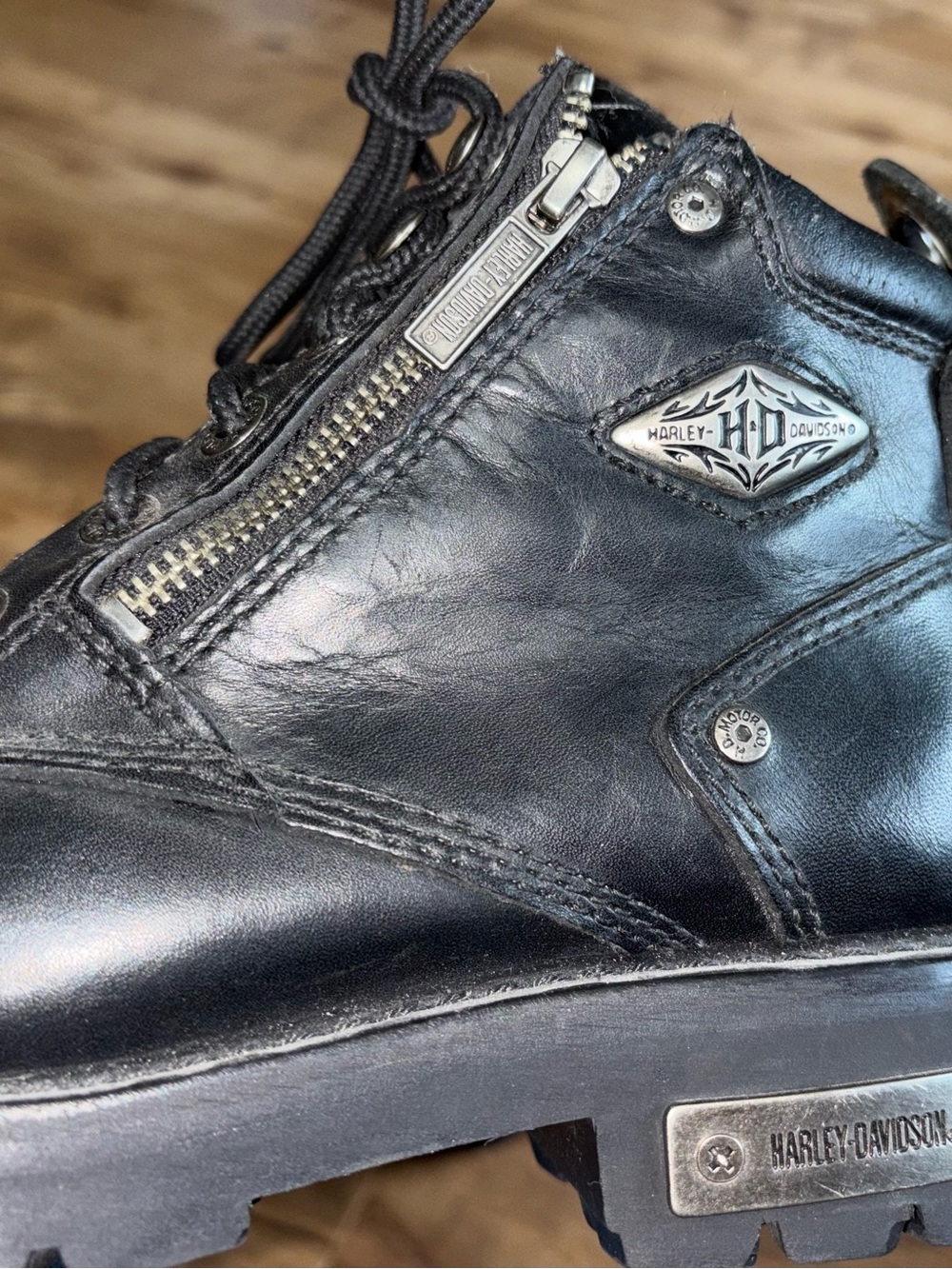 Harley-Davidson Women's Black Leather Motorcycle Boots Sz 7 - Picture 11 of 13